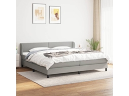 Vidaxl Cama Com Molas/colchão 200x200 Cm Tecido Cinza-claro