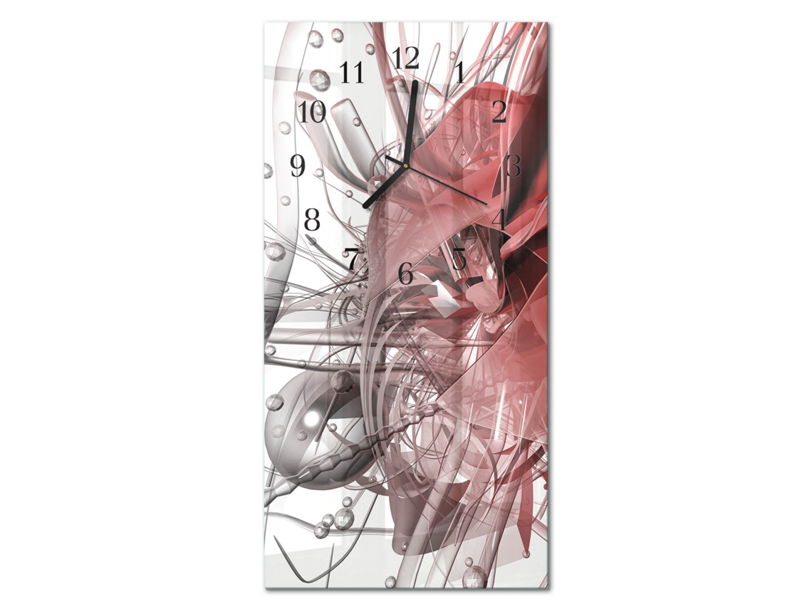 Relógio De Parede De Vidro Multicolor Espelharte (30x60 Cm)