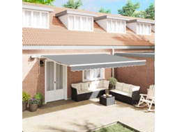 Vidaxl Estrutura De Toldo Manual Branco 450 × 300 Cm Alumínio