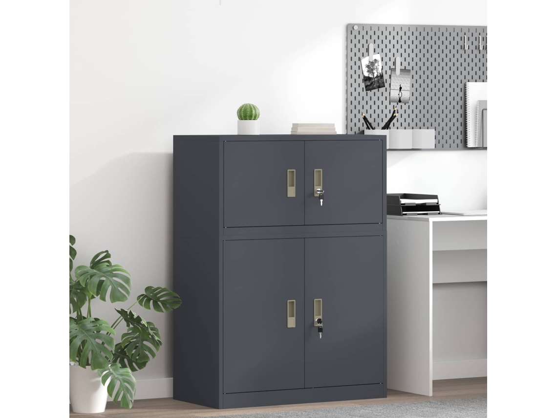 Vidaxl Armário De Arrumação Antracite 80 X 40 X 40 Cm Aço