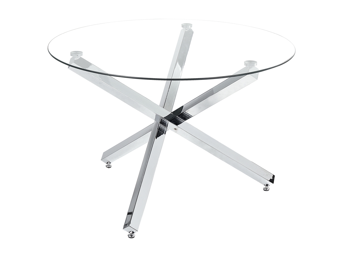 Mesa de jantar BELIANI Butler de Vidro de segurança (temperado) Prateado 110x110x73