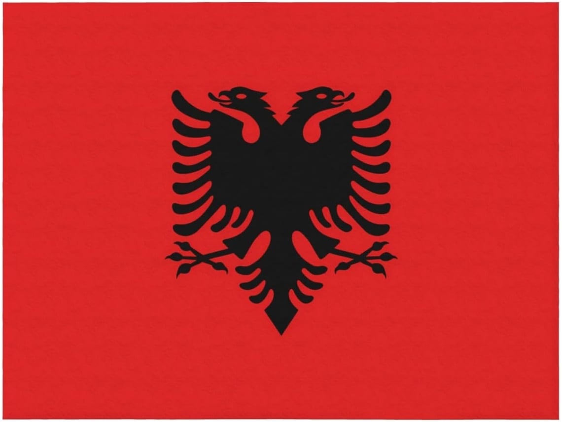 Manta de Flanela Ultramacia Phayah com Estampa da Bandeira Albanesa Ideal para Sofá Cama Sala Estar Escritório