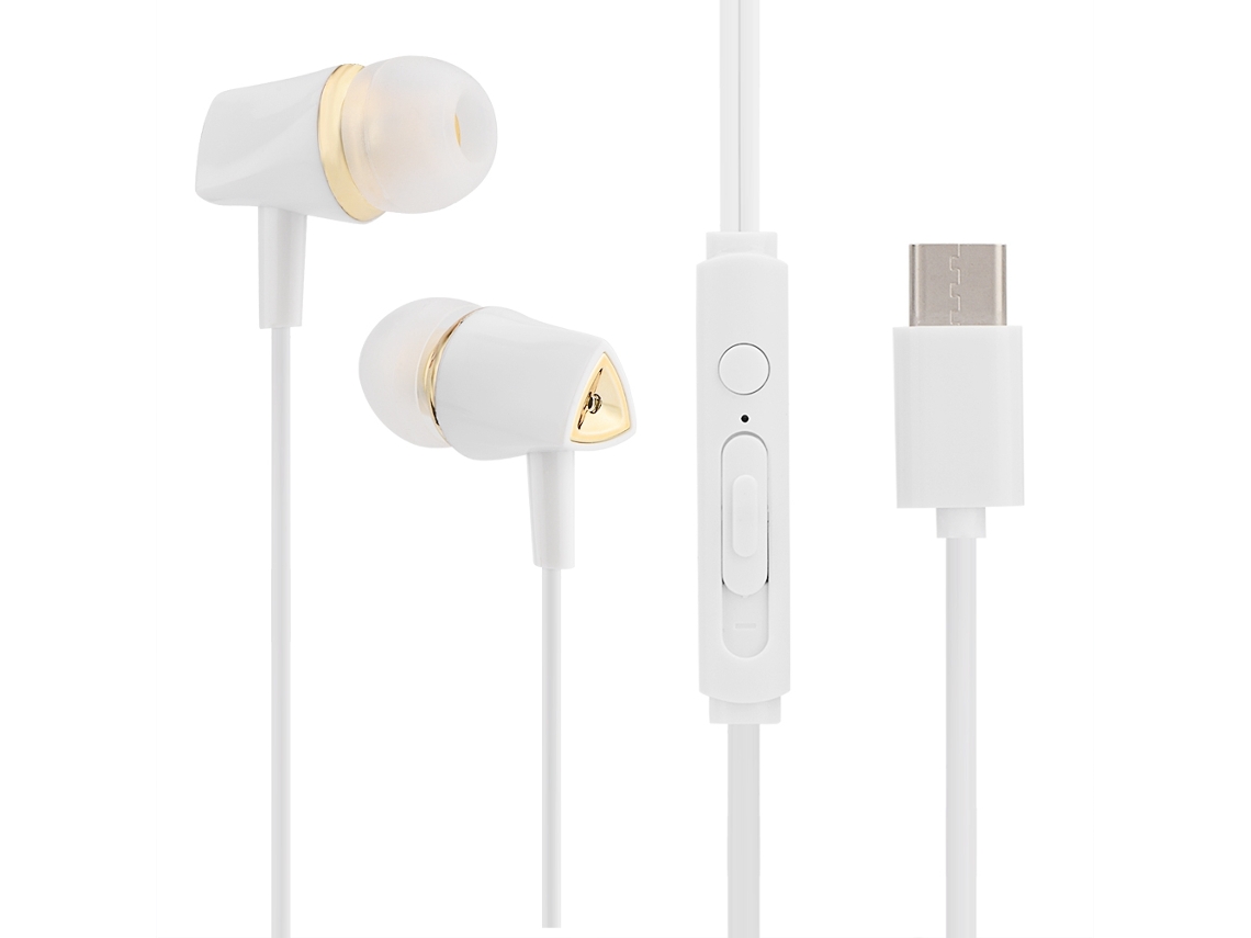 Fones de Ouvido Intra auriculares Ty2 Type c com Microfone para Chamadas EOOCOO