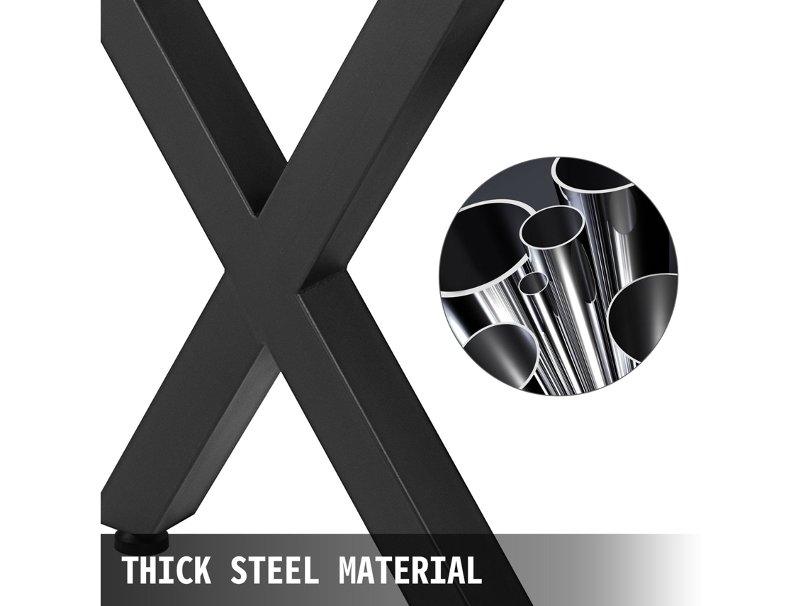 2 Peças de Pernas de Mesa de Aço 16 Polegadas de Altura e 15 Polegadas de Largura Moldura X VEVOR (Outlet Grade A)