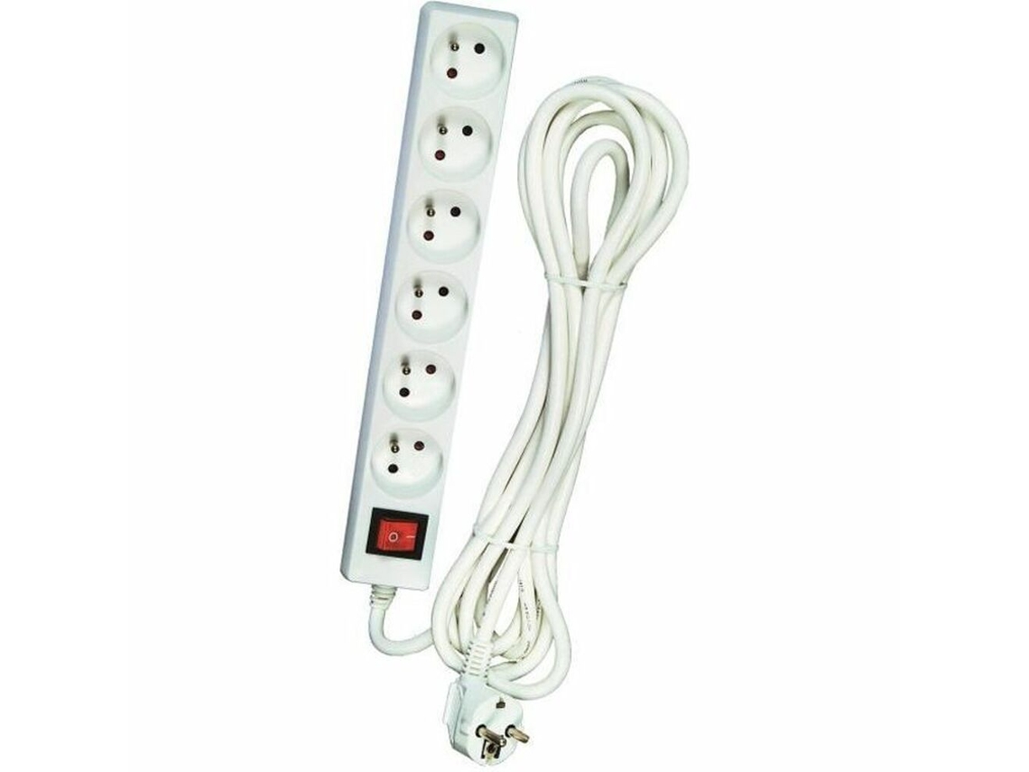 Extensão com 6 Tomadas com Interruptor Voltman Branco