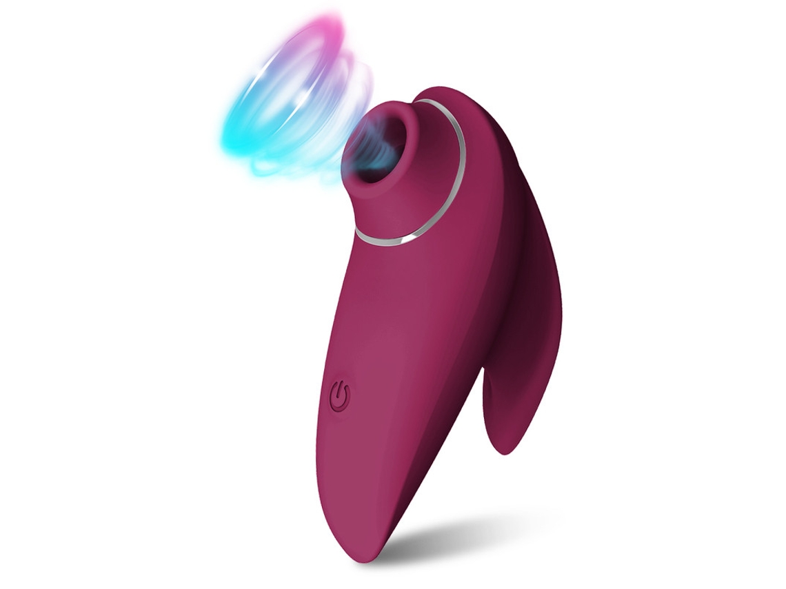 Vibrador de Sucção Poderoso Estimulador de Vácuo de Mamilo Clitóris Masturbador Feminino Vinho Tinto YIZHOOD