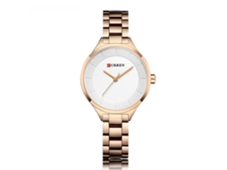 Relógios de Moda Feminina com Bracelete de Aço Inoxidável Relógio de Quartzo À Prova de Água para Mulher Concha Rosa Branca
