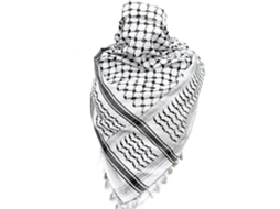 Lenço Palestino, Keffiyeh, Arafat Hatta, Largo com Franjas, Shemagh Keffiyeh Árabe Pied de poule 100% Y2kk