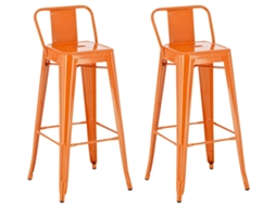 Conjunto de 2 bancos de bar Mason laranja CLP