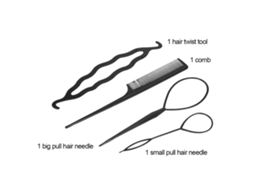2026 4 Piezas Kit de Ferramentas de Penteado Diy para Fazer Maçaricos e Tranças, Clipes e Pinças de Penteado com Rotação