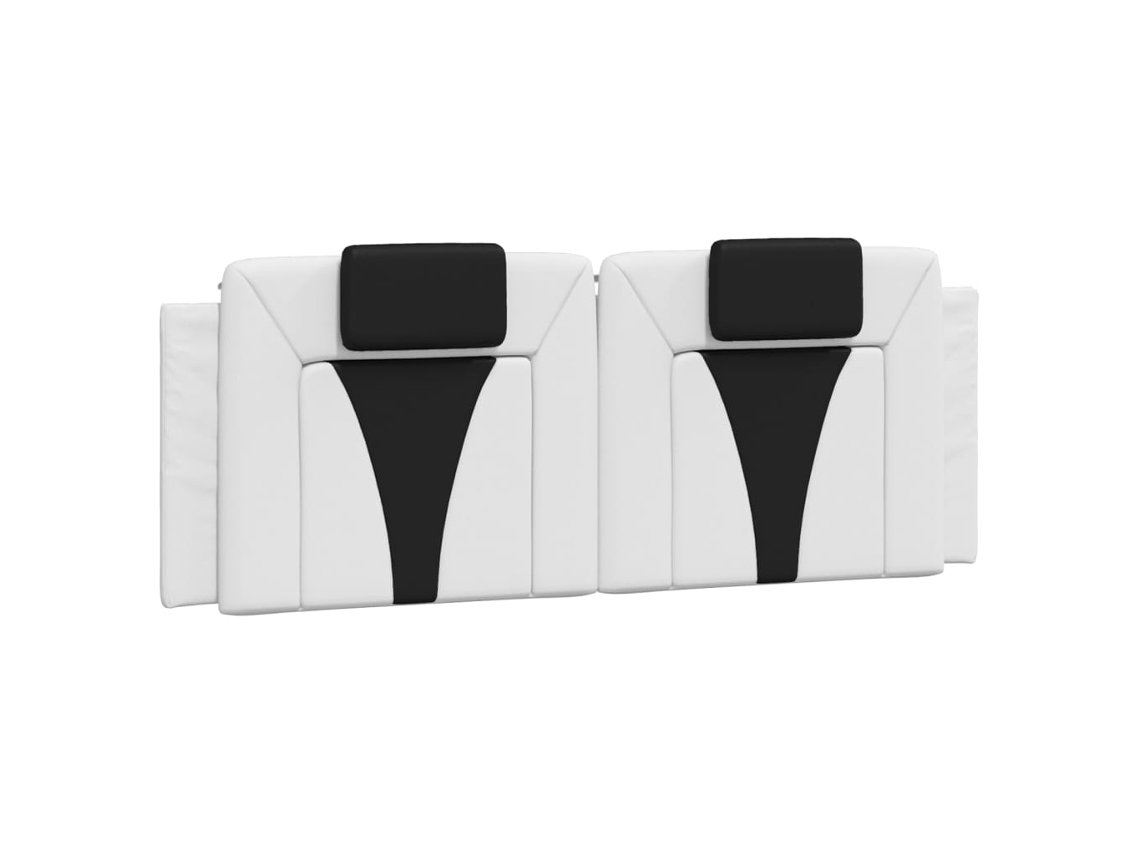 Travesseiro de Cabeça Viana 140 cm em Couro Sintético Branco e Castanho, Exclusivo da MAISON