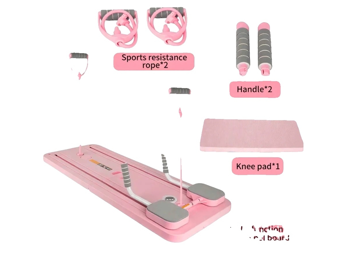 Prancha De Pilates, Rebate Automático, Design Compacto, Rosa