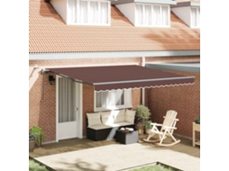 Vidaxl Toldo Retrátil Automático Com Luzes Led 400x300 Cm Castanho