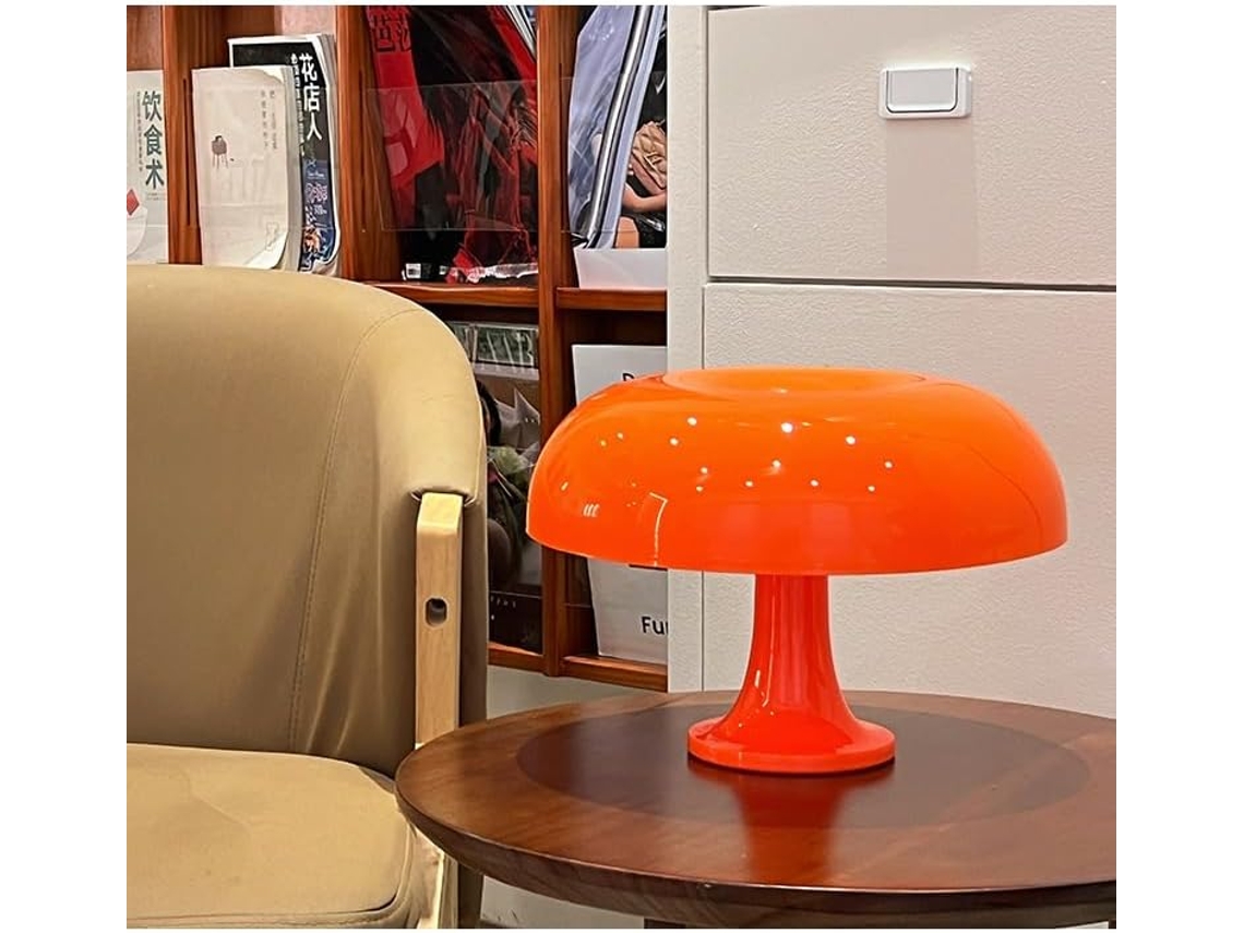 Abajur De Mesa Em Formato Cogumelo Com Led Laranja, Luminária De Cabeceira Com Cabo Usb, Luz Noturna Interna Regulável