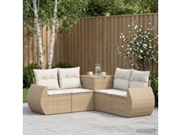 Vidaxl Conjunto De Sofás 5 Unid. Bege E Branco Creme