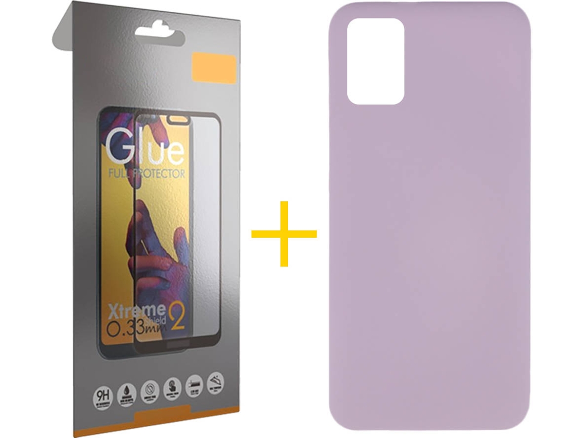 Kit Capa e Película Samsung Galaxy A51 SKYHE Full Silicone Líquido (Roxo)