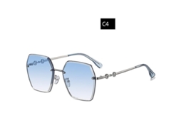 2026 óculos de Sol Sem Moldura Marino Uv400 Tendência Moda Poligonais Aço Inoxidável Casual Versáteis