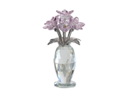 Adorno de Flor de Cristal Rosa Mesa Casamento Worten