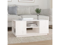 Vidaxl Mesa De Centro 90x49x40,5 Cm Madeira De Pinho Maciça Branco