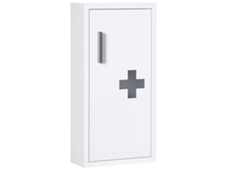 Armário de Remédios de Parede com 2 Prateleiras e Porta Magnética, Branco (30x12x60 cm)