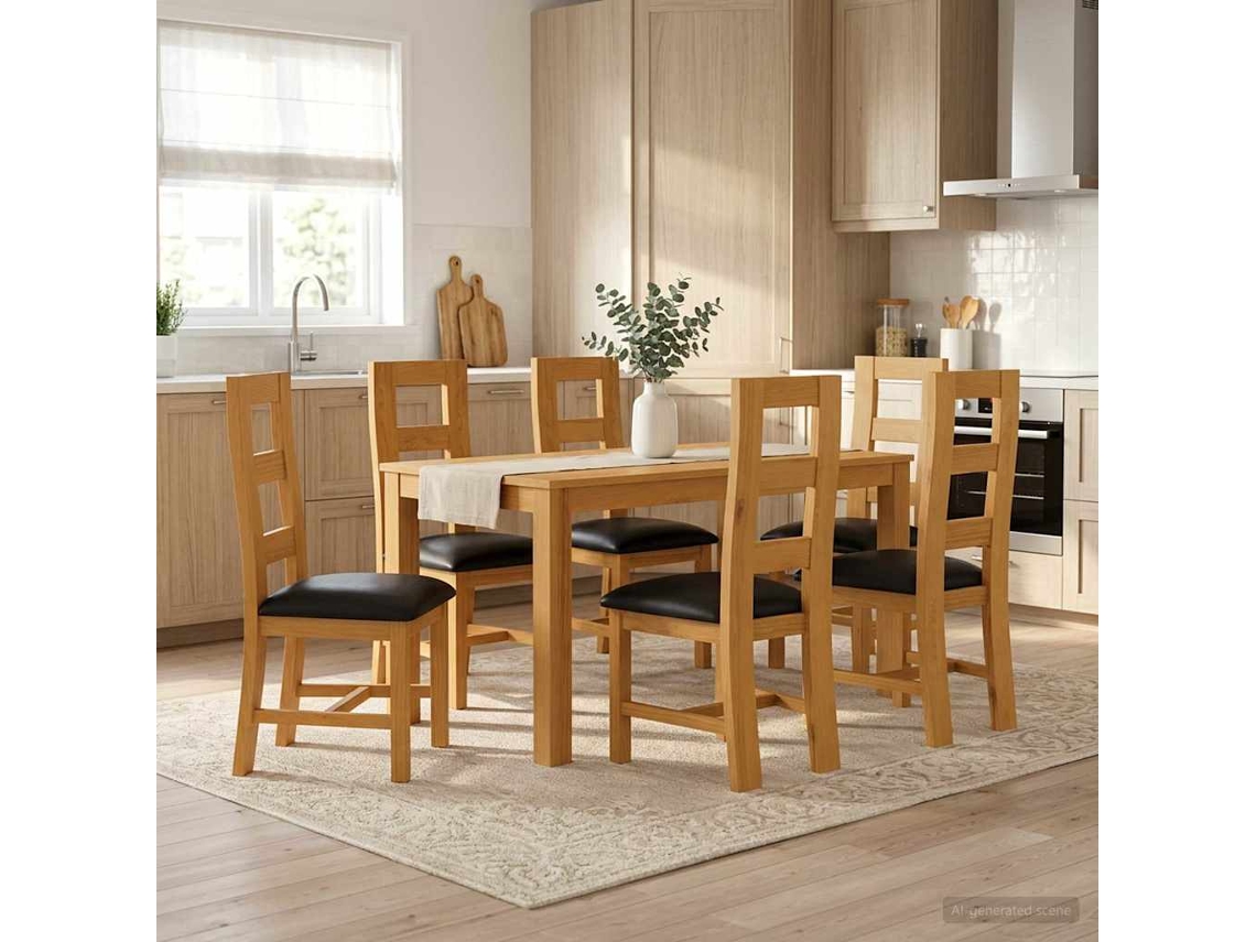 Vidaxl Conjunto De Sala De Jantar 7 Unid. Preto