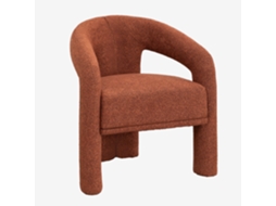 Sklum Pack De 4 Cadeiras De Jantar Com Braços Em Tecido Bouclé Greca Poliéster                       Bouclé Terracota