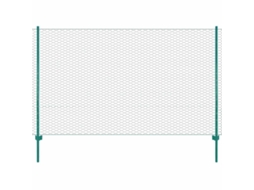 Vidaxl Cerca De Arame Com Postes Aço 25x2 M Verde