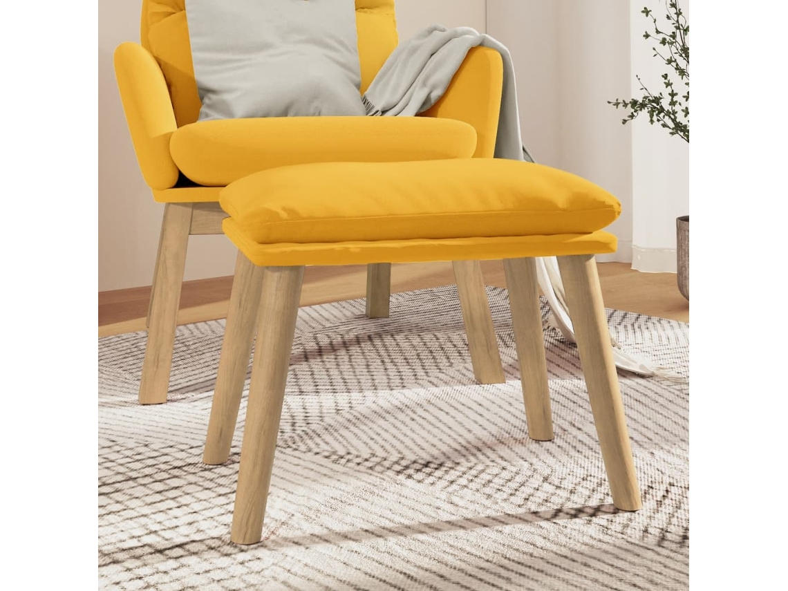 Vidaxl Apoio De Pés 45x29,5x35 Cm Veludo Amarelo Mostarda