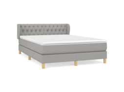 Box Spring Bed, Box Spring Beds Vidaxl Cinzeto Tecido (140 X 190 Cm)