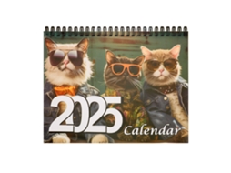 Calendário de gatos estilosos 2025 planejador mensal | S/MARCA