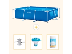 Intex Piscina Com Estrutura Retangular - 220x150x60 Cm - 4-peças Scb77
