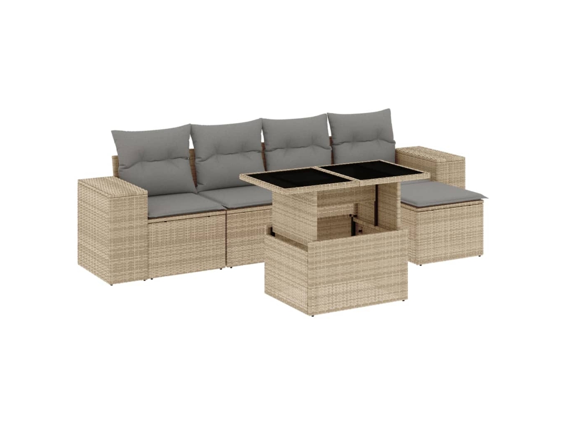Garden Sofa Set, Garden Sofa Sets Vidaxl Bege Rattan / Vime (n/a)