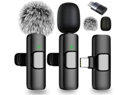 Mini Microfone De Lapela Bluetooth Sem Fios Para Iphone, Android E Ipad Com Cancelamento De Ruído Para Gravação De Vídeo.