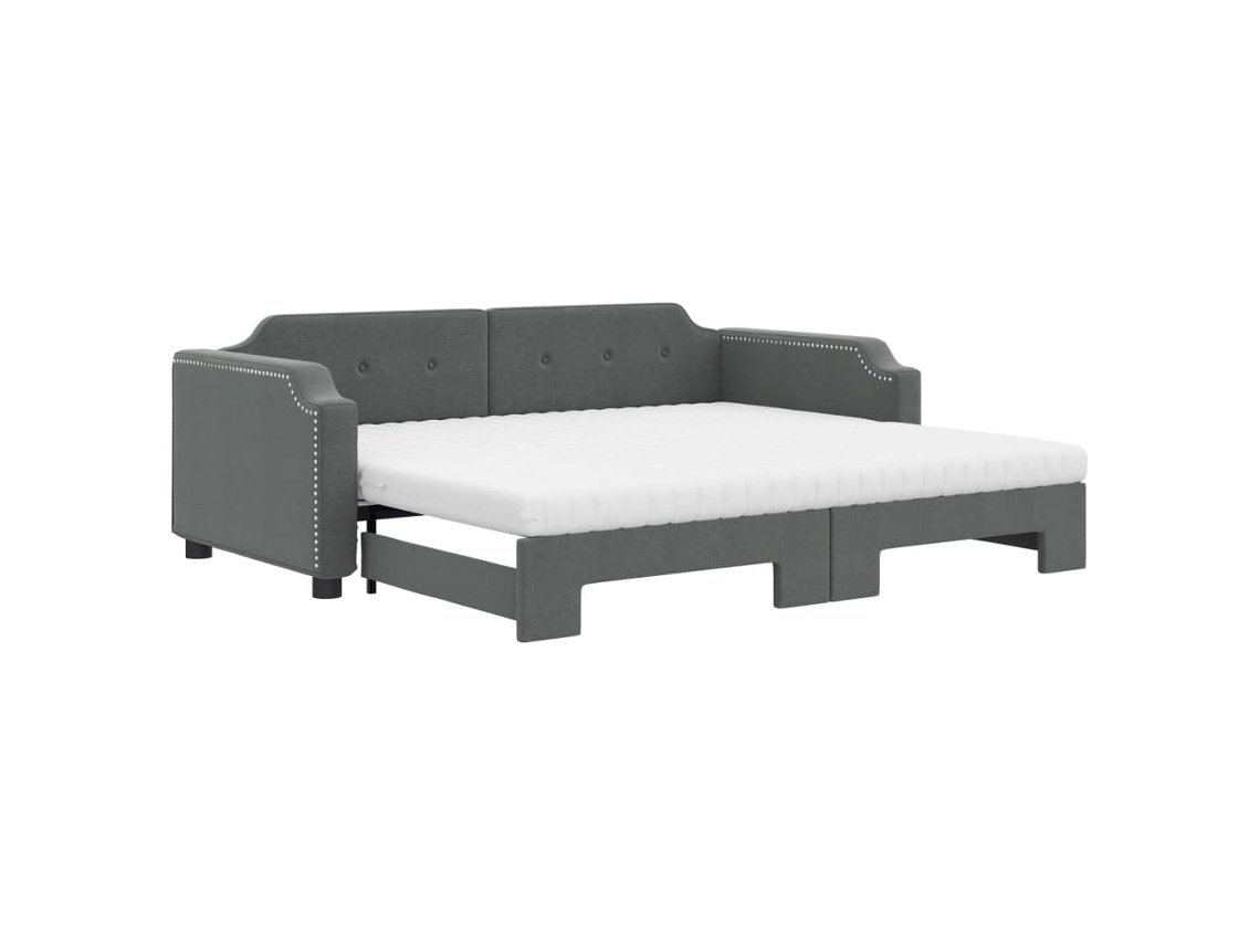 Daybed With Trundle, Daybeds With Trundles Vidaxl Cinzeto Tecido (90 X 190 Cm)