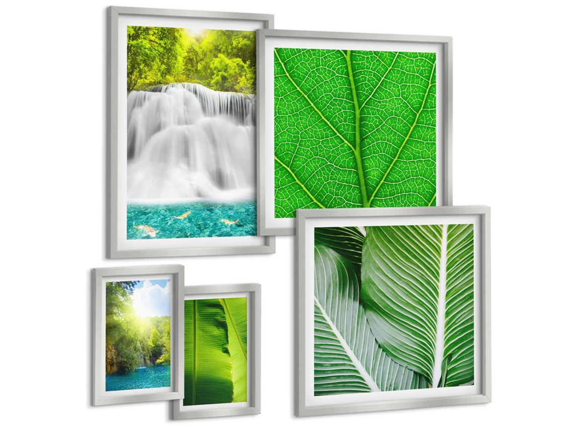 Galeria De Pinturas Murais Padrões Abstratos Elegantes Moldura Prateada Imagens Para Um Quarto Infantil Espelharte (conjunto De 5 Imagens)