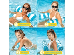 Boia Inflável Para Piscina, 4 Em 1, Cadeira Flutuante Para Água (azul Escuro)