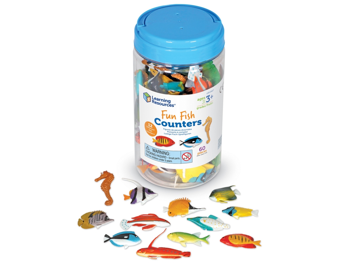 Brinquedo De Contagem Learning Resources, Conjunto Fun Fish Counters Com 60 Peças.