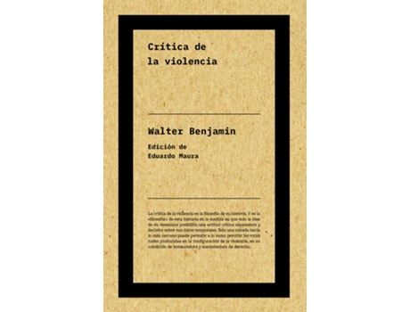Livro Crítica De La Violencia (Ne) de Walter Benjamin (Espanhol)
