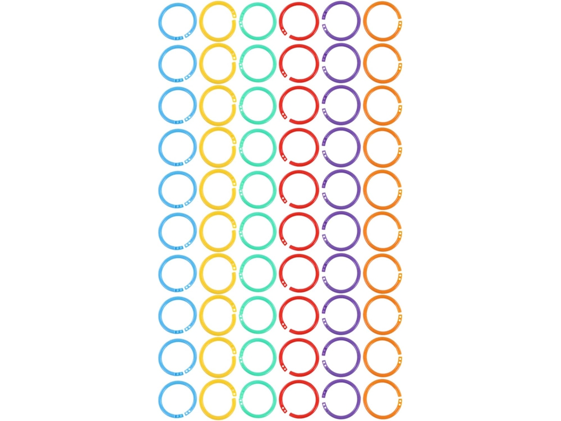 Anéis para Arquivos, 6 Núcleos Vibrantes, Anéis Flexíveis de PP para Organizar Arquivos Domésticos, Na Escola E No