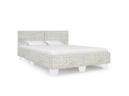 Vidaxl Estrutura De Cama 140x200 Cm Vime Genuíno Cinzento
