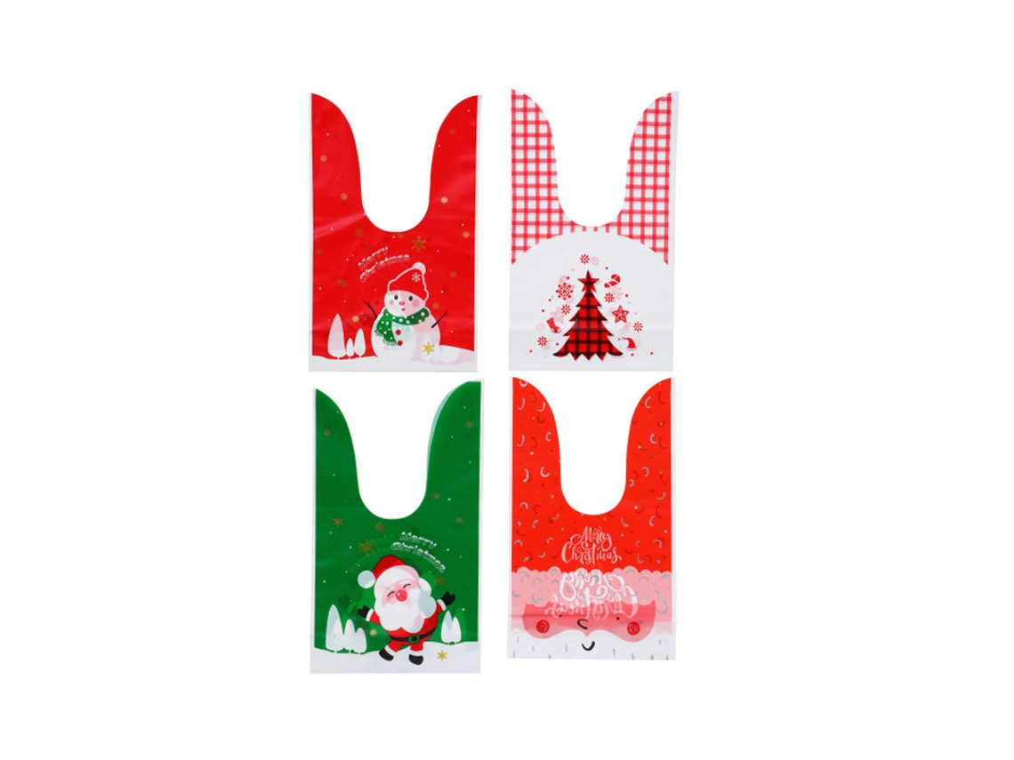 Pacote De Sacolas De Presente Com Decoração Natalina E Sacolas Para Doces Da Véspera De Natal.