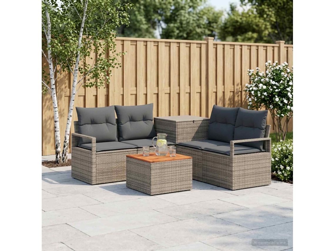 Vidaxl Conjunto De Sofás 6 Unid. Cinza E Cinza Escuro
