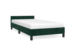Estrutura de Cama Hanko em Veludo Verde Escuro (90x190 cm)