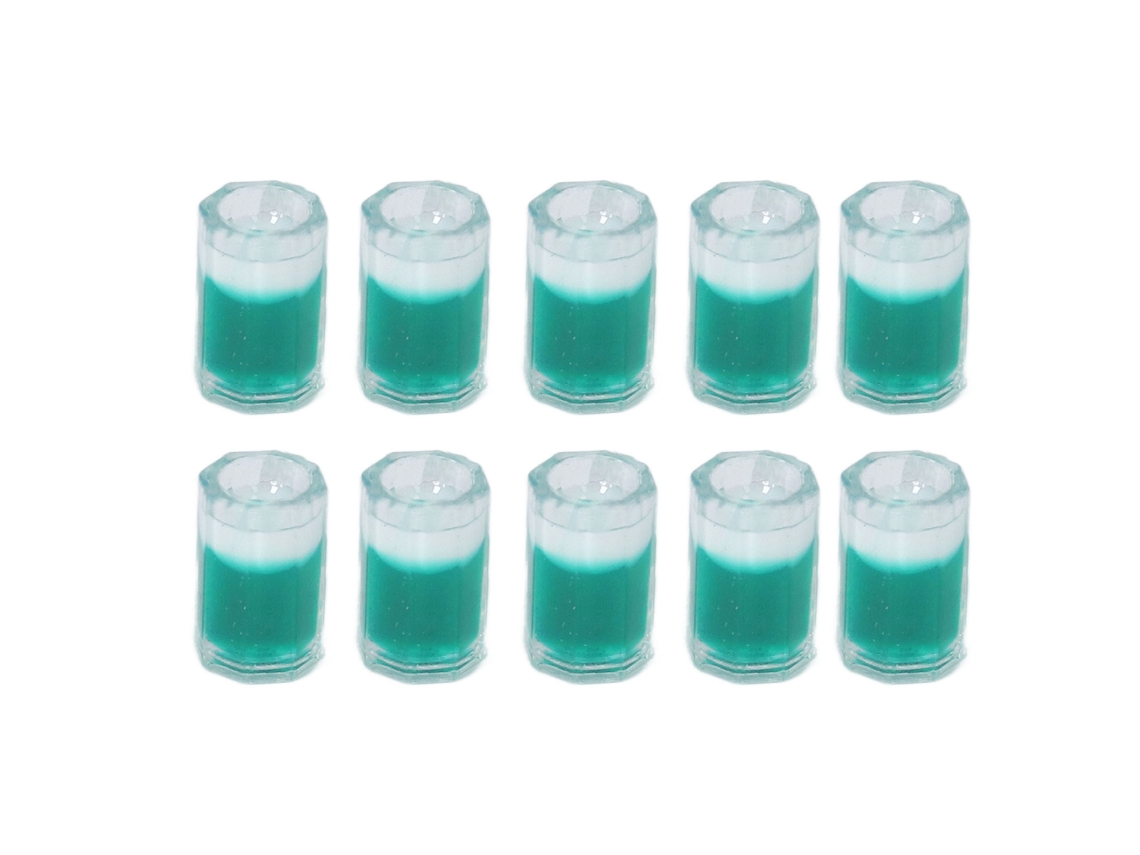 Mali 10pcs Miniatura Caneca de Cerveja Modelo Decorativo Acessório Casinha de Bonecas Verde