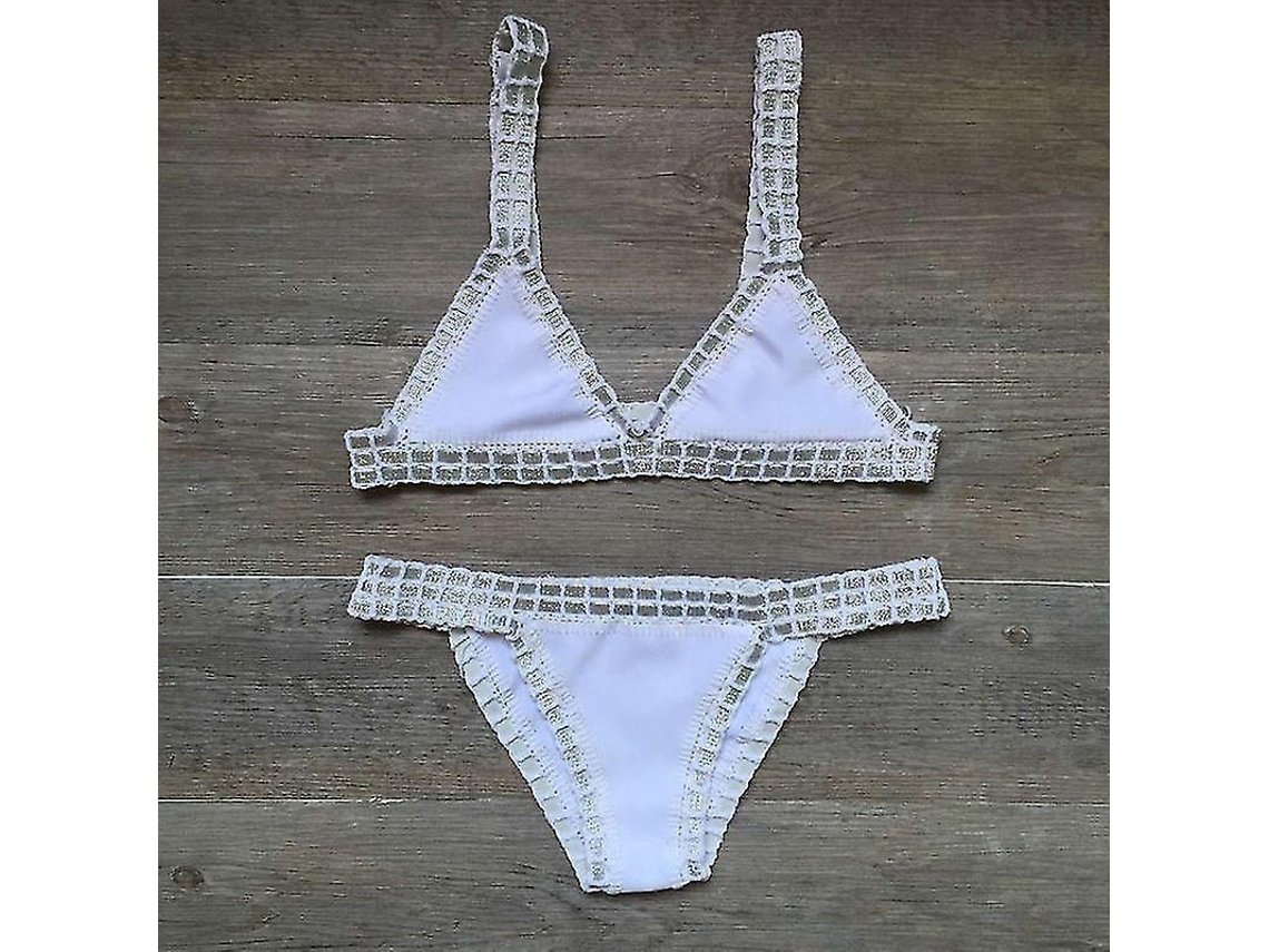 2026 bikini de Crochê para Mulher Biquini Brasileiro Sexy Bandagem 2023 Traje de Banho Sem Armadura Tamanho Normal