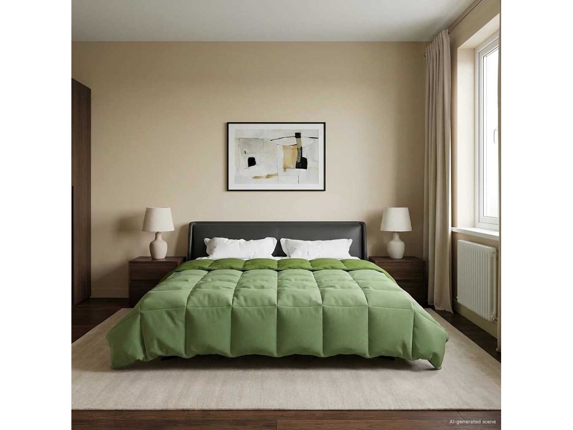 Vidaxl Edredom De Inverno 200 X 240 Cm Inverno Verde Respirável