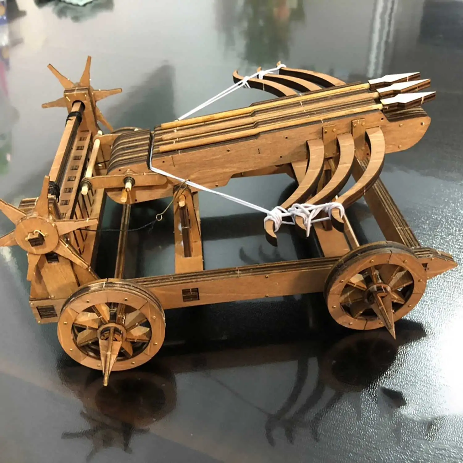 Modelo de Carruagem Chinesa Antiga, Kit de Madeira para Montar do Período Dos Três Reinos. MDUG
