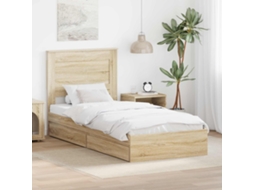 Vidaxl Cama Com Armazenamento Com Gaveta Carvalho Sonoma 75 X 190 Cm