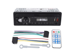 Receptor estéreo para carro 1 din com Bluetooth 5.0, USB, MP3, AM e controle remoto 12 V | S/MARCA