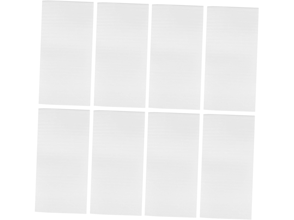 100 capas protetoras em EPE branco, com absorção de impacto e resistência à abrasão, para pratos frágeis.